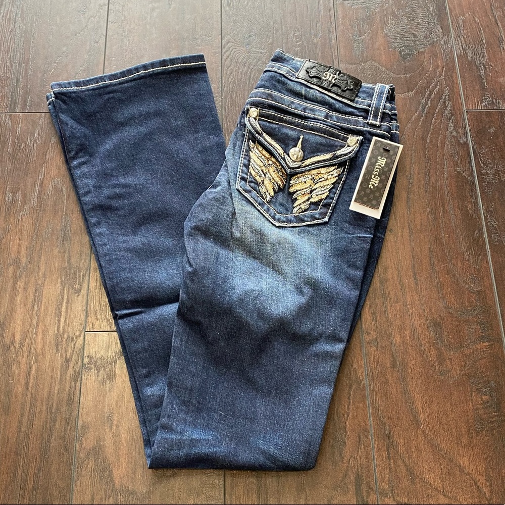 NWT Miss Me Winged Dark Bootcut M3080B11 Size 28